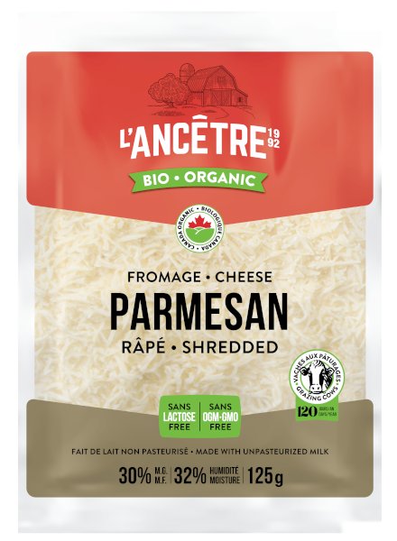 Fromagerie l'Ancêtre Fromage parmesan certifié biologique au lait non  pasteurisé partiellement écrémé